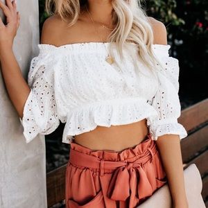 Vici Collection white crop/tube top
